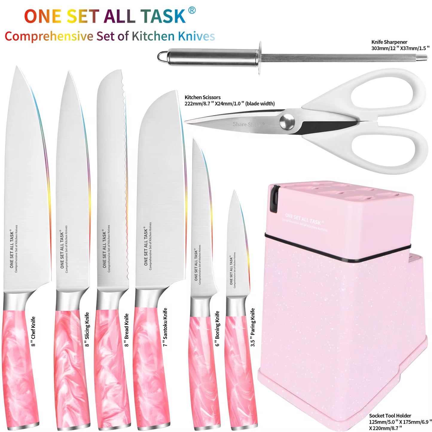 Kitchen knife set various handle sets