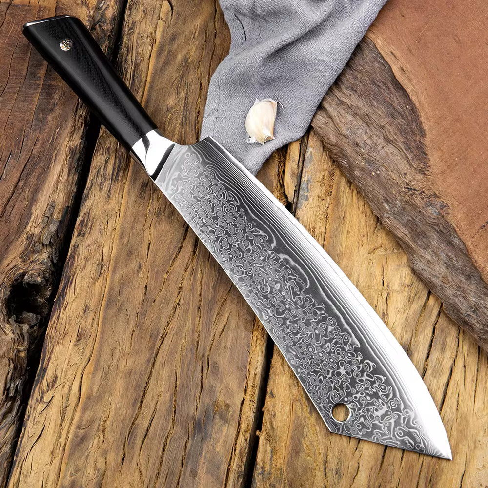 Damascus kitchen knife broadsword professional chef