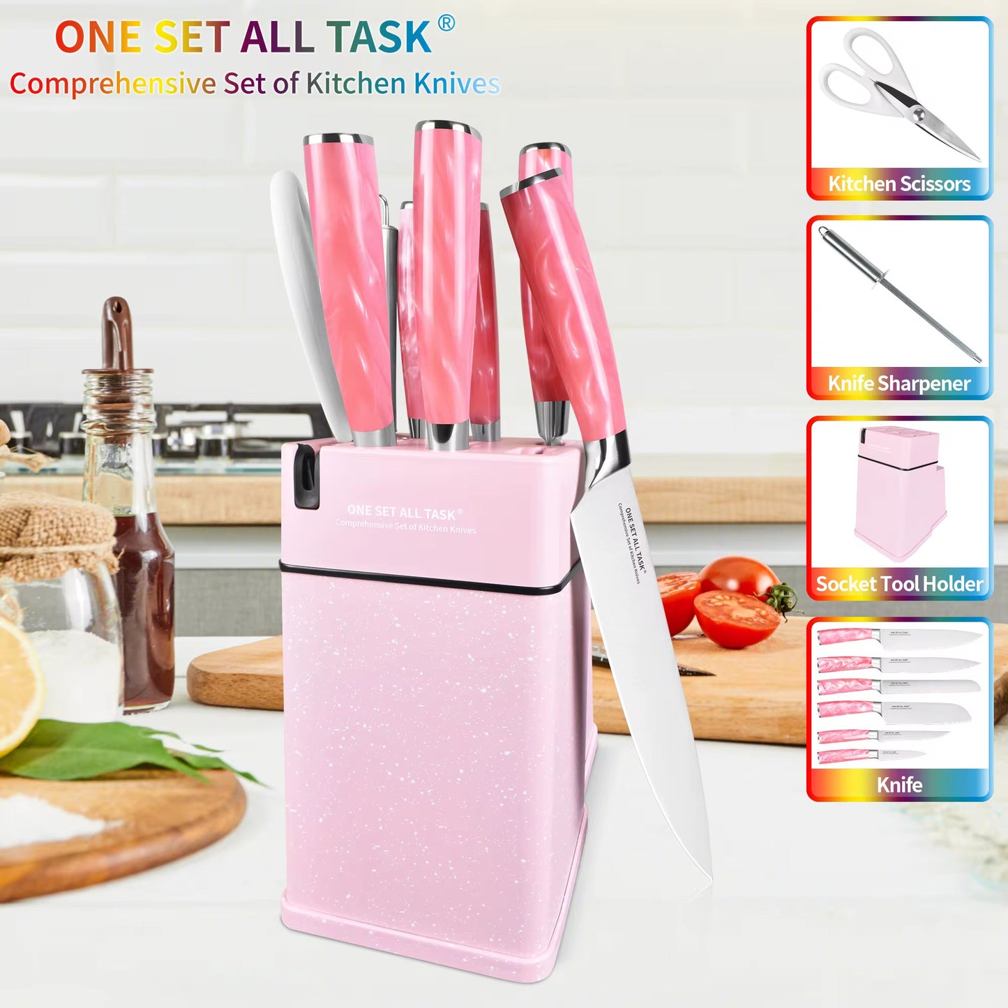 Kitchen knife set various handle sets
