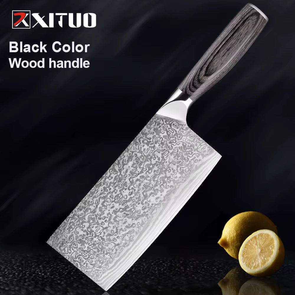 Damascus steel meat cutter butcher’s utility chef