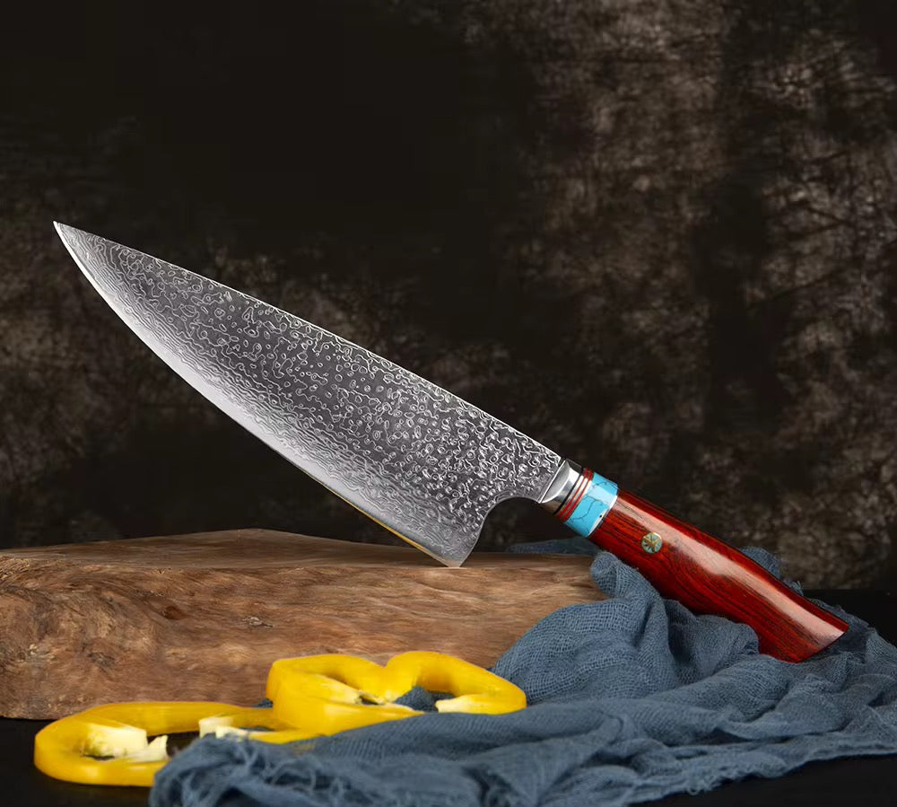 Damascus butcher’s knife VG10