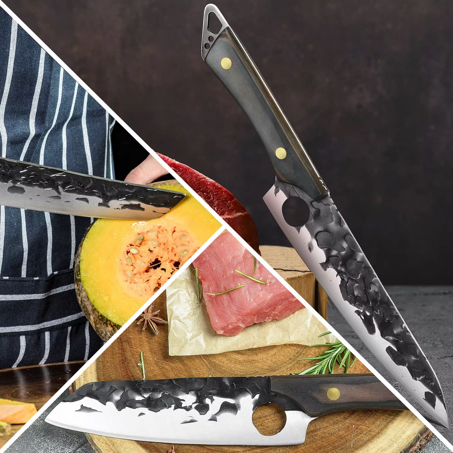 Sharp knife 8.5 inches kitchen forge hammer chef