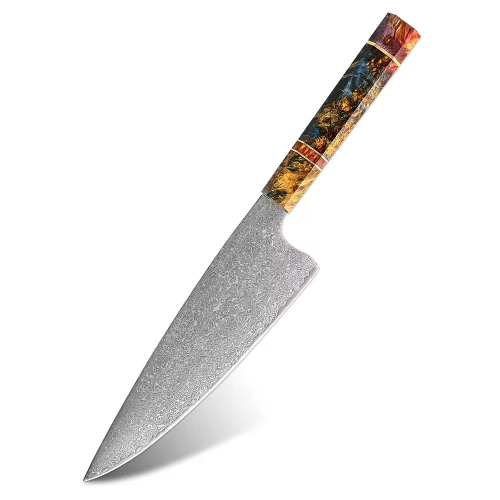 Damascus steel slaughter knife large sharp chef’s knife